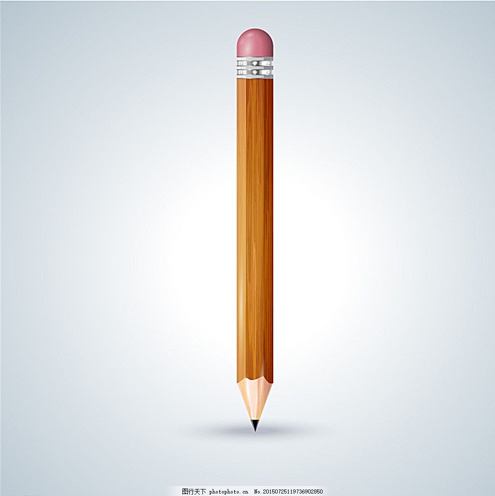 带橡皮的铅笔设计矢量素材图片